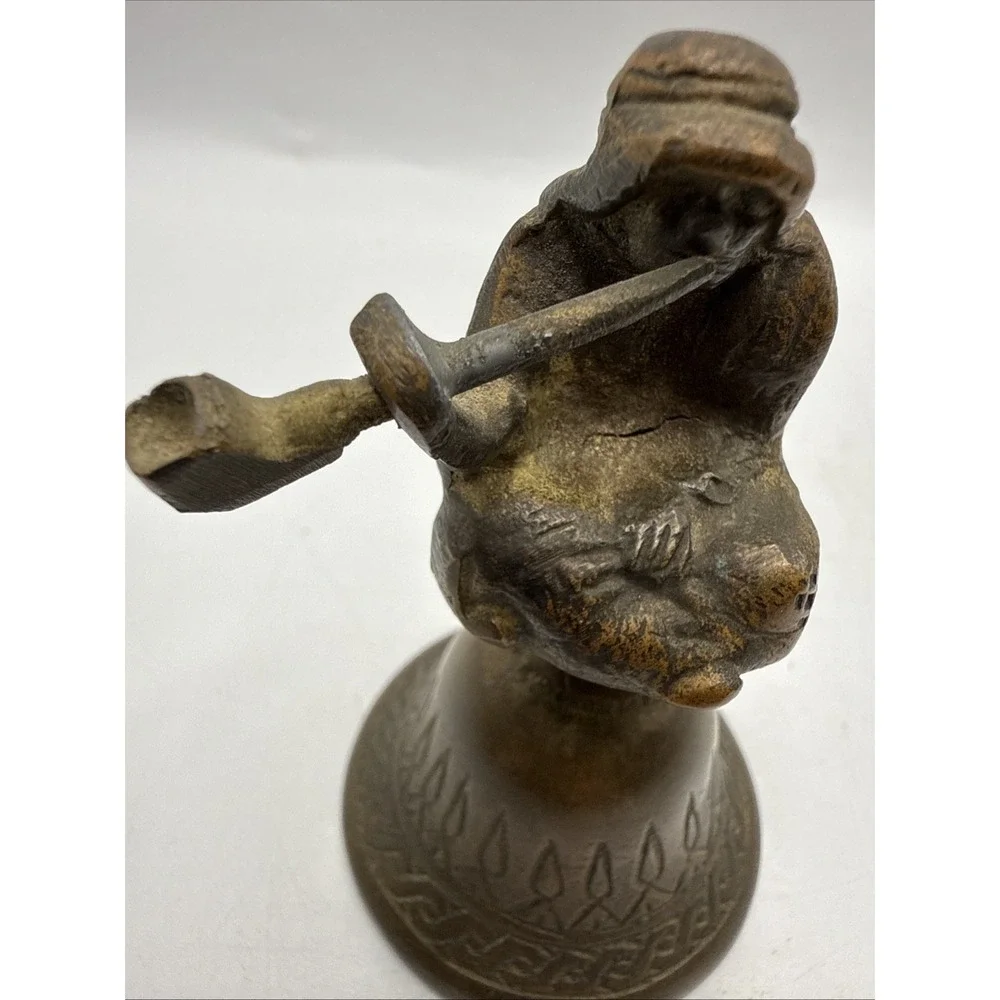Vintage Antique Brass‎ Bell Monk Smoking Pipe RARE